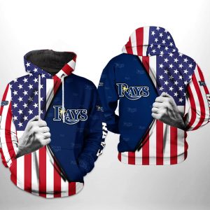 Tampa Bay Rays MLB US Flag 3D Printed Hoodie/Zipper Hoodie