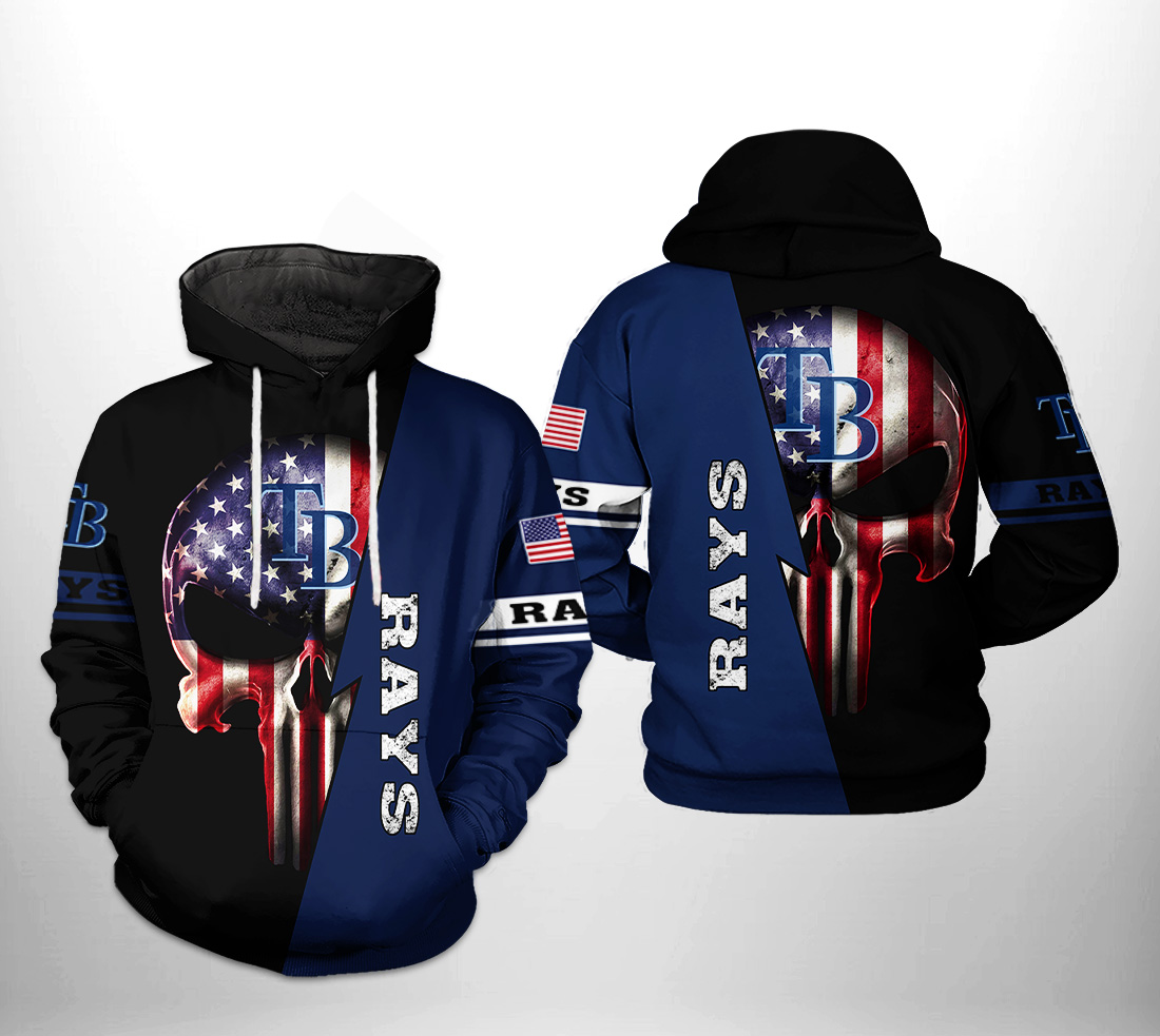Tampa Bay Rays MLB US Flag Skull 3D Printed Hoodie/Zipper Hoodie Tampa Bay Rays MLB US Flag Skull 3D Printed Hoodie/Zipper Hoodie