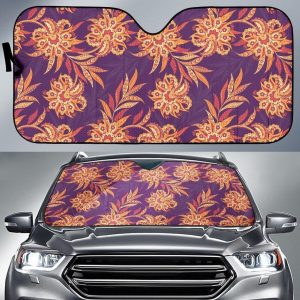 Tangerine Floral Bohemian Car Auto Sun Shade
