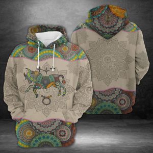 Taurus Horoscope Mandala 3D Printed Hoodie/Zipper Hoodie