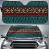 Teal And Brown Aztec Car Auto Sun Shade