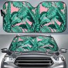 Teal Banana Leaves Car Auto Sun Shade