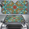 Teal Bohemian Mandala Car Auto Sun Shade