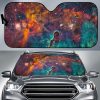 Teal Orange Universe Galaxy Car Auto Sun Shade
