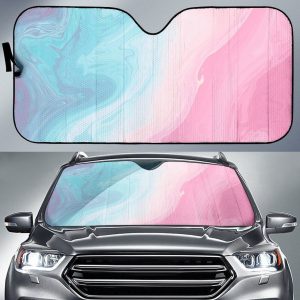Teal Pink Liquid Marble Car Auto Sun Shade
