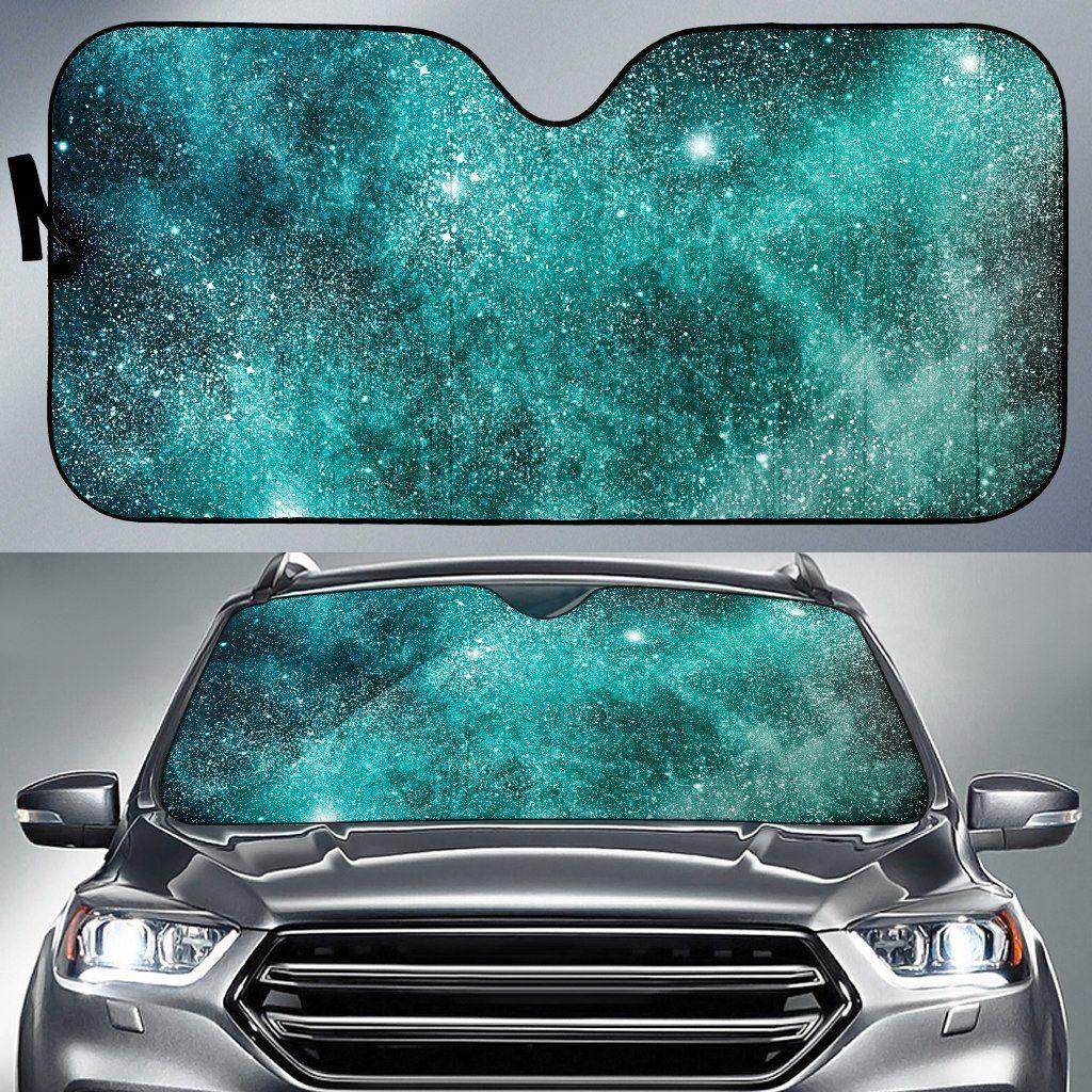 Teal Stardust Galaxy Car Auto Sun Shade Teal Stardust Galaxy Car Auto Sun Shade