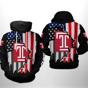 Temple Owls NCAA US Flag 3D Printed Hoodie/Zipper Hoodie