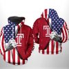 Temple Owls NCAA US Flag 3D Printed Hoodie/Zipper Hoodie