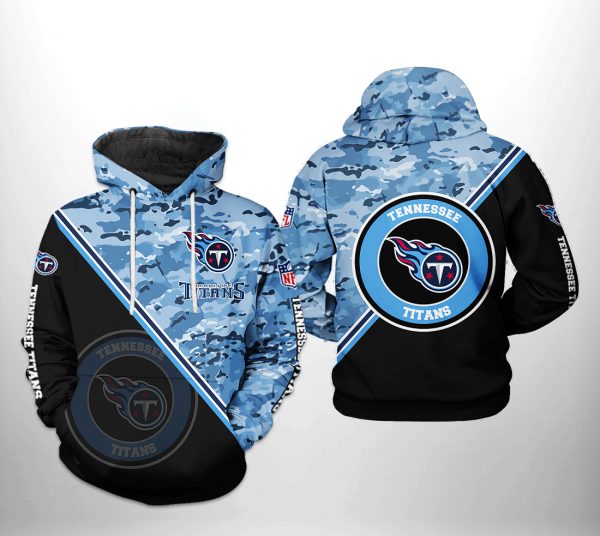 Tennessee Titans NFL Camo Team 3D Printed Hoodie/Zipper Hoodie