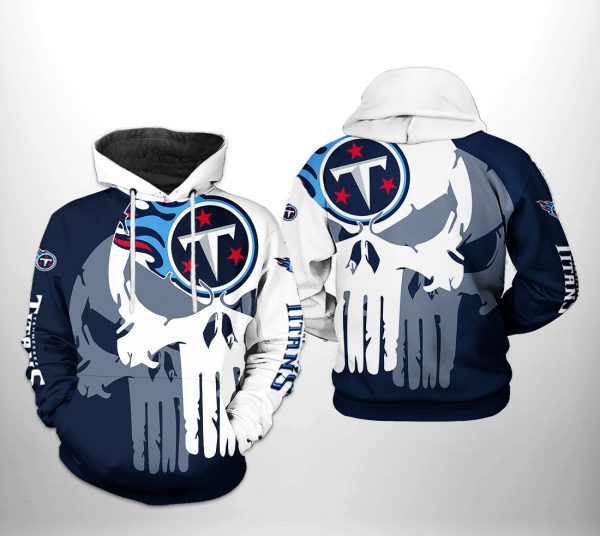 Tennessee Titans NFL Team Skull 3D Printed Hoodie/Zipper Hoodie