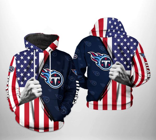 Tennessee Titans NFL US Flag Team 3D Printed Hoodie/Zipper Hoodie