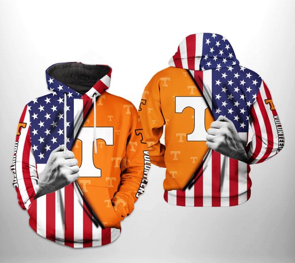 Tennessee Volunteers NCAA US Flag 3D Printed Hoodie/Zipper Hoodie