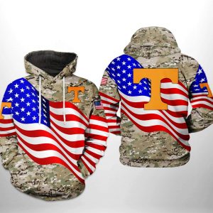 Tennessee Volunteers NCAA US Flag Camo Veteran 3D Printed Hoodie/Zipper Hoodie
