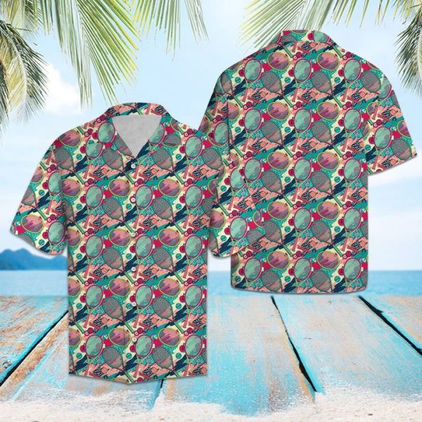 Tennis Colorful Hawaiian Shirt Summer Button Up