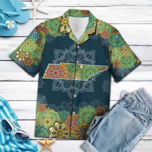 Tennnessee Floral Mandala Hawaiian Shirt Summer Button Up