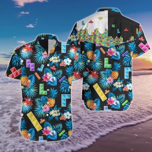 Tetris Game Hawaiian Shirt Summer Button Up