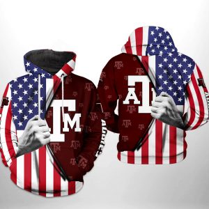 Texas A&M Aggies NCAA US Flag 3D Printed Hoodie/Zipper Hoodie