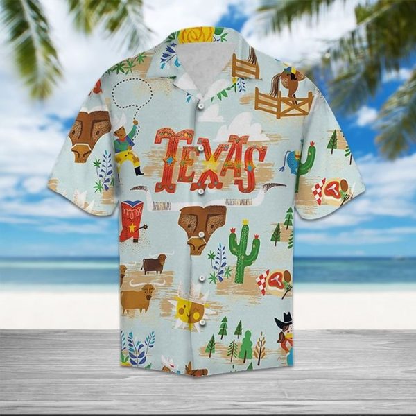 Texas Cowboy Hawaiian Shirt Summer Button Up