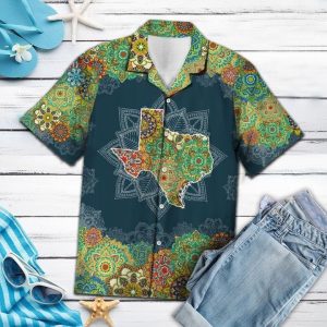 Texas Floral Mandala Hawaiian Shirt Summer Button Up