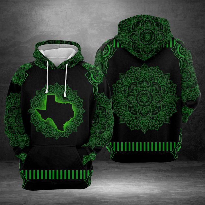 Texas Green Mandala 3D Printed Hoodie/Zipper Hoodie Texas Green Mandala 3D Printed Hoodie/Zipper Hoodie