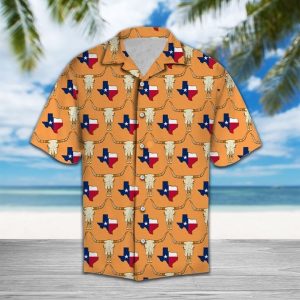 Texas Longhorn Hawaiian Shirt Summer Button Up