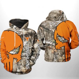 Texas Longhorns NCAA Camo Veteran Hunting 3D Printed Hoodie/Zipper Hoodie