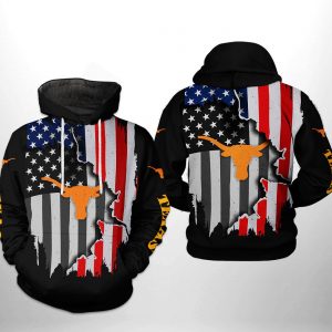 Texas Longhorns NCAA US Flag 3D Printed Hoodie/Zipper Hoodie