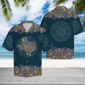 Texas Mandala Hawaiian Shirt Summer Button Up