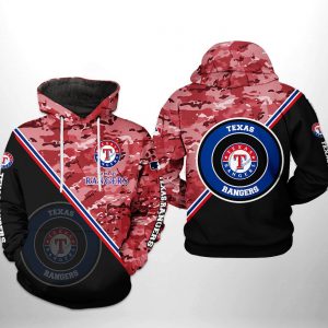 Texas Rangers MLB Camo Team 3D Printed Hoodie/Zipper Hoodie