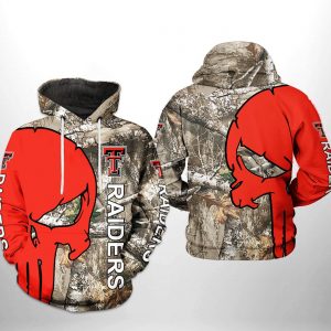 Texas Tech Red Raiders NCAA Camo Veteran Hunting 3D Printed Hoodie/Zipper Hoodie