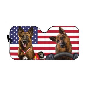 The Becgie Medal With American Flag Car Auto Sun Shade