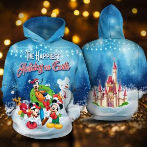 The Happiest Holiday On Earth Mickey And Friends 3D Printed Hoodie/Zipper Hoodie
