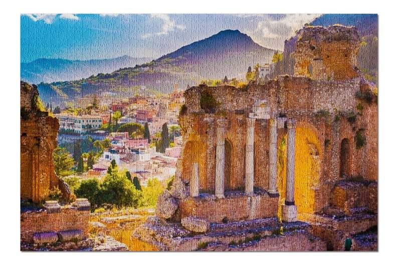 The Ruins Of Taormina Theater At Sunset Jigsaw Puzzle Set The Ruins Of Taormina Theater At Sunset Jigsaw Puzzle Set