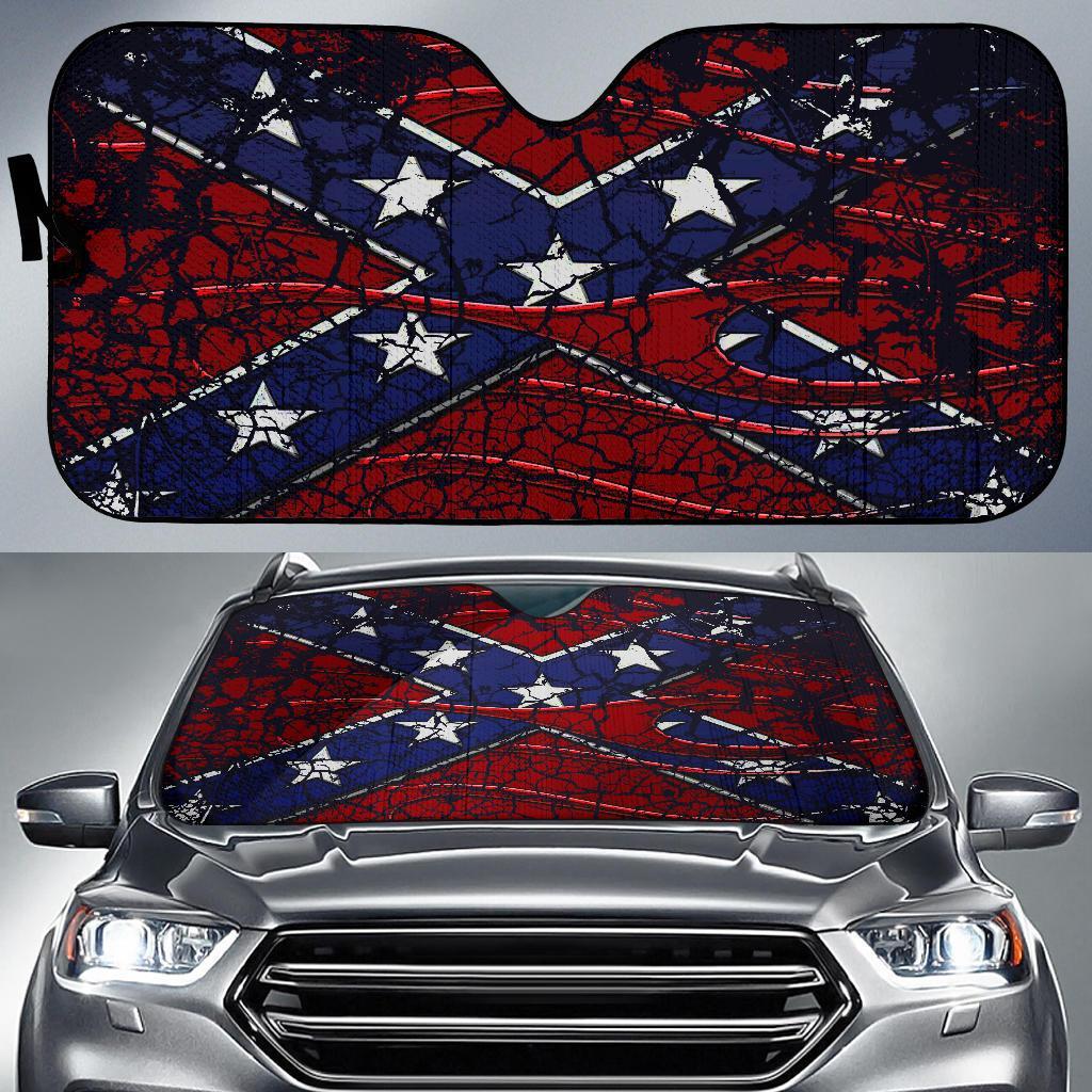 The South Union Flag Patriotic Car Auto Sun Shade The South Union Flag Patriotic Car Auto Sun Shade