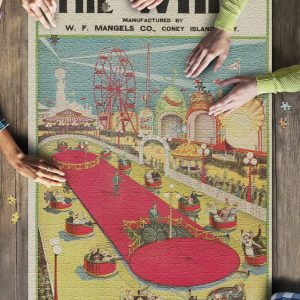 The Whip Coney Island Usa C. 1906? Jigsaw Puzzle Set