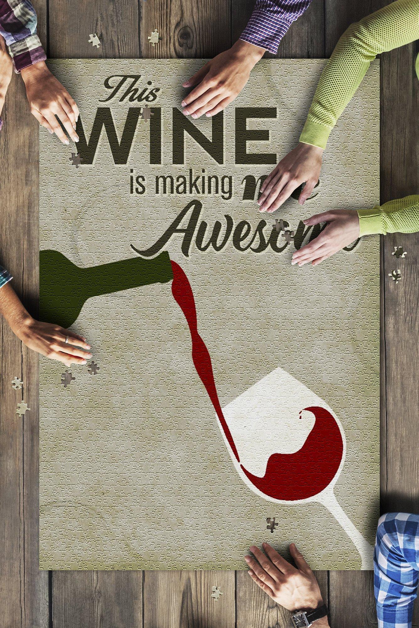 This Wine Is Making Me Awesome Sentiment Wine Bottle Pouring And Glass Jigsaw Puzzle Set This Wine Is Making Me Awesome Sentiment Wine Bottle Pouring And Glass Jigsaw Puzzle Set
