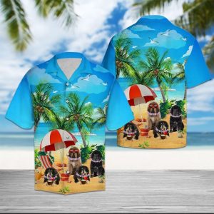 Tibetan Mastiff Beach Summer Hawaiian Shirt Summer Button Up