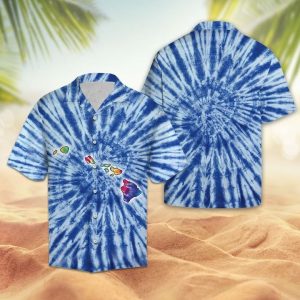 Tie Dye Hawaii Hawaiian Shirt Summer Button Up