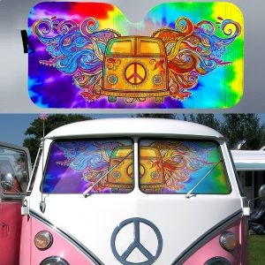 Tie Dye Hippie Camper Van Car Auto Sun Shade