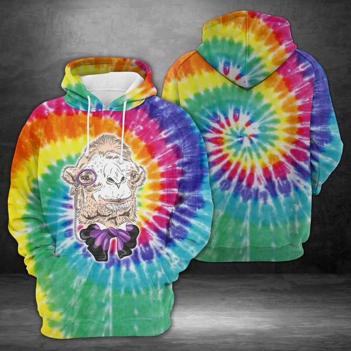 Tie Dye Hipster Camel 3D Printed Hoodie/Zipper Hoodie Tie Dye Hipster Camel 3D Printed Hoodie/Zipper Hoodie
