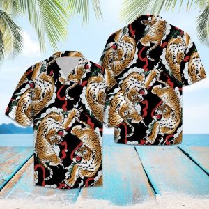 Tiger Beauty Hawaiian Shirt Summer Button Up