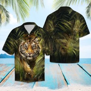 Tiger So Cool Hawaiian Shirt Summer Button Up