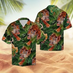 Tiger Summer Hawaiian Shirt Summer Button Up