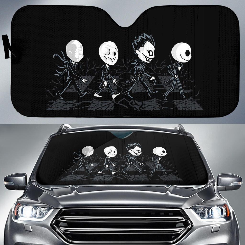 Tim Burton Walking On The Streets Car Auto Sun Shade Tim Burton Walking On The Streets Car Auto Sun Shade