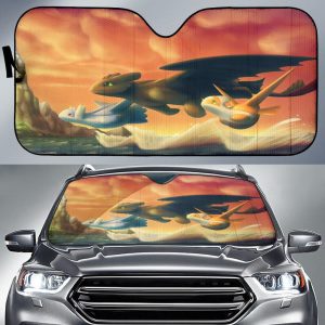 Toothless And Pokemon Car Auto Sun Shade