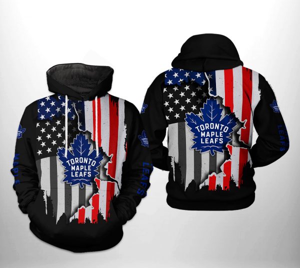 Toronto Maple Leafs NHL US FLag Team 3D Printed Hoodie/Zipper Hoodie