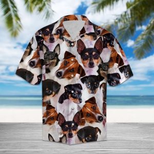 Toy Fox Terrier Hawaiian Shirt Summer Button Up