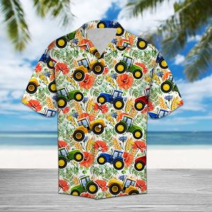 Tractor Lovers Hawaiian Shirt Summer Button Up