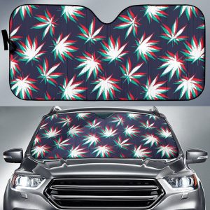 Trippy Hemp Leaves Reggae Car Auto Sun Shade