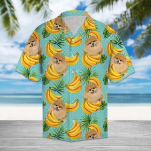 Tropical Banana Pomeranian Hawaiian Shirt Summer Button Up